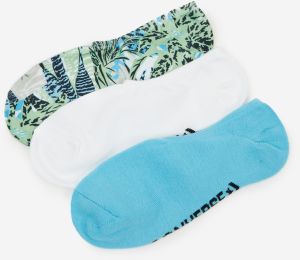 Súprava troch párov unisex vzorovaných ponožiek v zelenej, bielej a modrej farbe Converse
