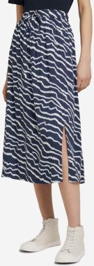 Tmavomodrá dámska vzorovaná midi sukňa Tom Tailor Denim