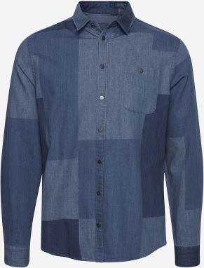 Modrá rifľová kockovaná košeľa Blend