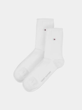 Súprava dvoch párov dámskych ponožiek v bielej farbe Tommy Hilfiger