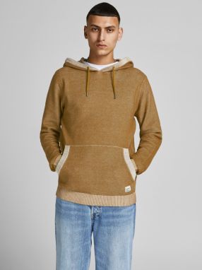 Mikiny s kapucou pre mužov Jack & Jones - hnedá