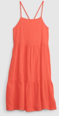 Oranžové dievčenské šaty volánové šaty