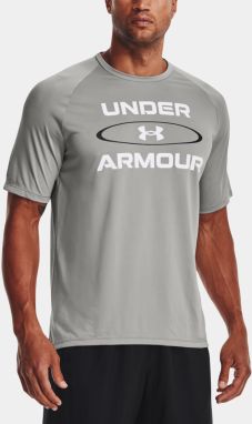 Šedé pánske športové tričko Under Armour UA Tech 2.0 WM Graphic SS