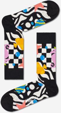 Bielo-čierne vzorované ponožky Happy Socks Under The Sea
