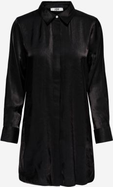 Čierna dámska saténová dlhá košeľa JDY Paris
