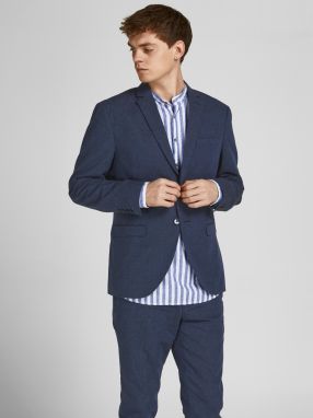 Tmavomodré ľanové sako Jack & Jones Linen