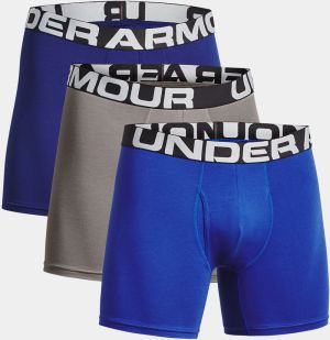 Under Armour UA Charged Cotton 6in 3 Pack Boxerky - modré