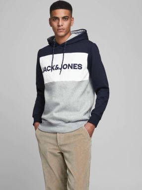 Modro-šedá mikina s kapucňou Jack & Jones