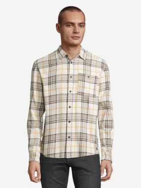 Krémová pánska kockovaná košeľa Tom Tailor Denim Organic Check Shirt