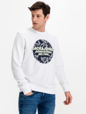 Mikiny bez kapuce pre mužov Jack & Jones - biela