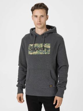 Mikiny s kapucou pre mužov Superdry - sivá