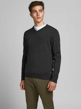 Tmavošedý basic sveter Jack & Jones Basic