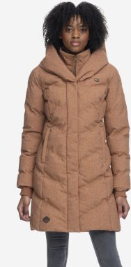 Svetlohnedý dámsky prešívaný zimný kabát s kapucňou Ragwear Natalka