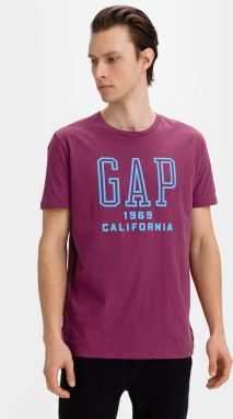 GAP fialové pánske tričko Logo v-1969 cali logo t
