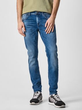 Modré pánske straight fit rifle Pepe Jeans Finsbury