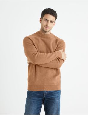 Hnedý pánsky rebrovaný basic sveter Celio