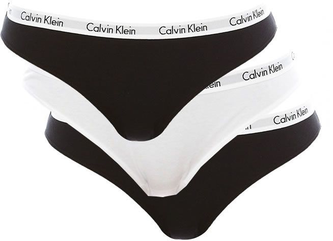 Sada troch nohavičiek v bielej a čiernej farbe Calvin Klein Underwear