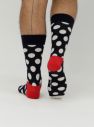 Tmavomodré unisex ponožky s bielymi bodkami Happy Socks Big Dots galéria