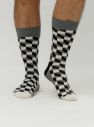 Ponožky v bielej, čiernej a sivej farbe Happy Socks Filled Optic galéria
