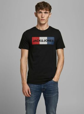 Čierne tričko s potlačou Jack & Jones