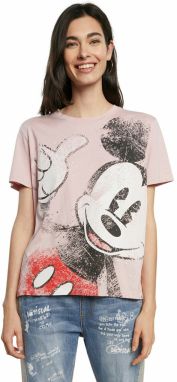 Desigual ružové tričko TS Ok Mickey