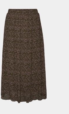 Hnedá vzorovaná midi sukňa VERO MODA