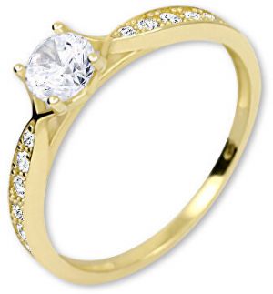 Brilio Zlatý prsteň s kryštálmi 229 001 00753 50 mm