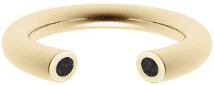Gravelli Otvorený prsteň s betónom Open zlatá / antracitová GJRWYGA107 50 mm