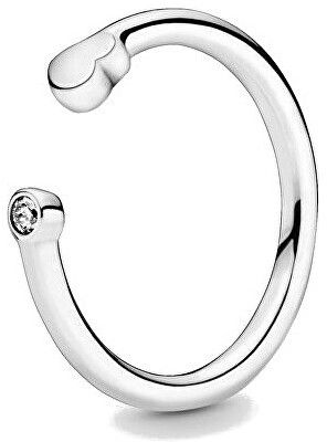 Pandora Otvorený strieborný prsteň so srdiečkom 198559C01 56 mm