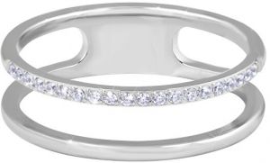 Troli Dvojitý minimalistický prsteň z ocele Silver 50 mm