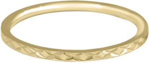 Troli Pozlátený minimalistický prsteň z ocele s jemným vzorom Gold 52 mm