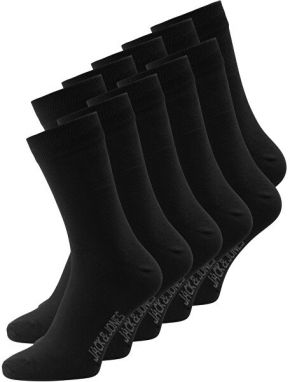 Jack&Jones 10 PACK - pánske ponožky JACJENS 12125756 Black