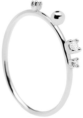 PDPAOLA Elegantný strieborný prsteň so zirkónmi KAYA Silver AN02-127 50 mm