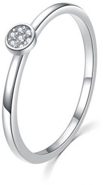 MOISS Trblietavý strieborný prsteň s čírymi zirkónmi R00020 56 mm