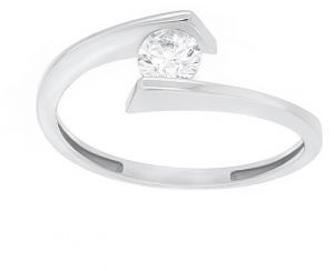 Brilio Silver Elegantný strieborný prsteň so zirkónom SR037W 48 mm
