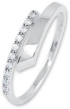 Brilio Nežný dámsky prsteň z bieleho zlata s kryštálmi 229 001 00857 07 51 mm