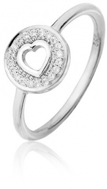 JVD Romantický strieborný prsteň so zirkónmi SVLR0155SH8BI 53 mm