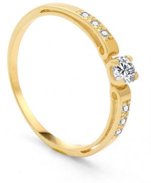 Beneto Exclusive Dámsky prsteň zo žltého zlata so zirkónmi AUG0002-G-WH 51 mm