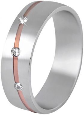 Beneto Dámsky bicolor prsteň z ocele SPD07 50 mm