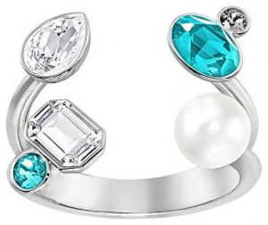 Swarovski Luxusné trblietavý prsteň s kryštálmi a perlou Extra 5221602