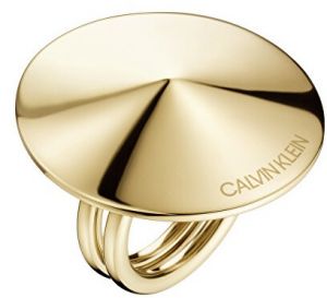 Calvin Klein Pozlátený oceľový prsteň Spinner KJBAJR1001 55 mm