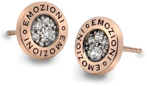 Hot Diamonds Strieborné náušnice Hot Diamonds Emozioni Pianeta Rose Gold DE403