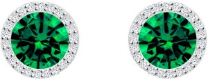 Preciosa Strieborné náušnice Emerald 5269 66