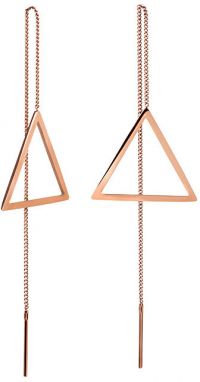 Troli Dlhé bronzové náušnice s trojuholníkmi