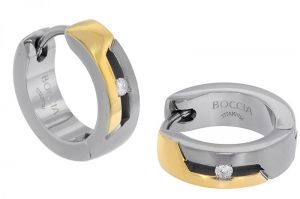 Boccia Titanium Titánové náušnice s diamantom 05045-04