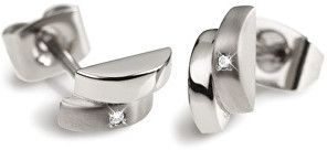 Boccia Titanium Moderné titánové náušnice s diamantom 0552-02