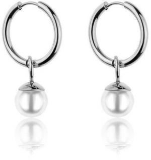 Emily Westwood Oceľové kruhové náušnice 2v1 s perličkami WE1037S