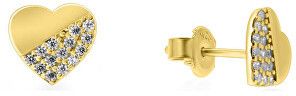 Brilio Romantické náušnice zo žltého zlata so zirkónmi SILVER002_AU_Y