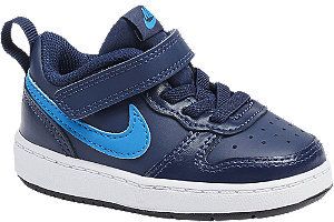 Tmavomodré detské tenisky na suchý zips Nike Court Borough Low 2