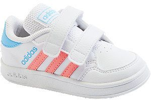 Biele detské tenisky na suchý zips Adidas Breaknet Cf I